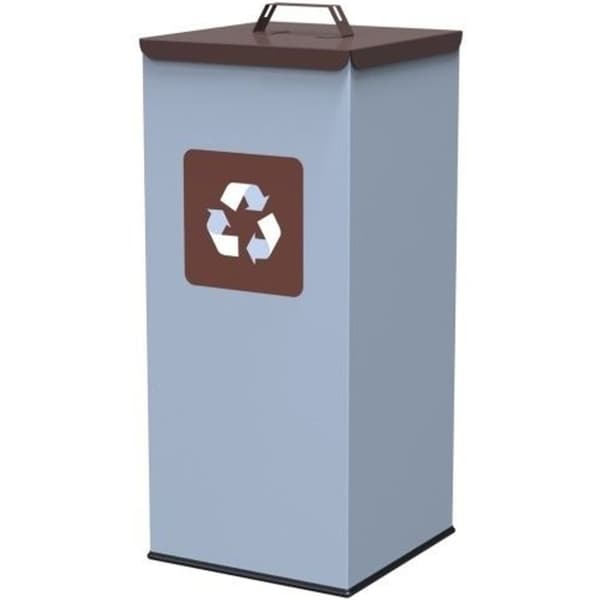 Metallijätteen lajitteluastia 30x30x70cm 60L BIO - ruskea kansi