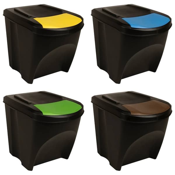 Staplingsbara soptunnor 3 st antracit 75 L