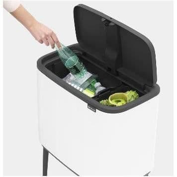 BRABANTIA Papperskorg Bo Touch Bin - 11 + 23 L - Vit