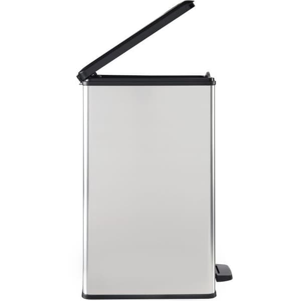 Poubelle Slim - SLIM BIN - CURVER - 40L - Platsparande - 40 x 25 x 61 cm - Metallgrå