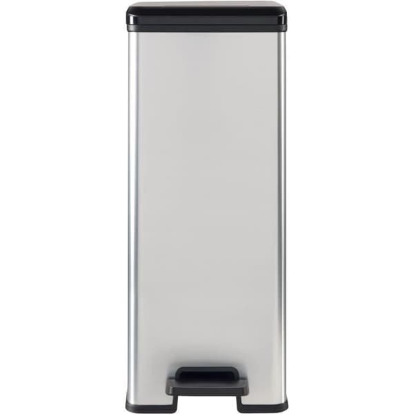 Poubelle Slim - SLIM BIN - CURVER - 40L - Platsparande - 40 x 25 x 61 cm - Metallgrå