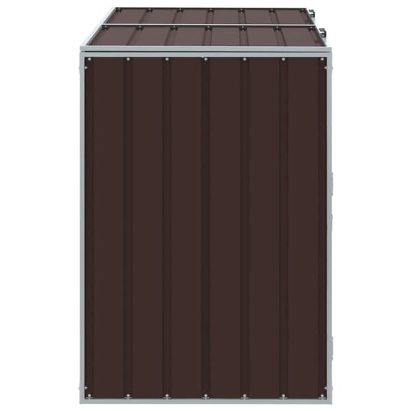 Soptunna för dubbla soptunnor brun 144x81x113 cm stål