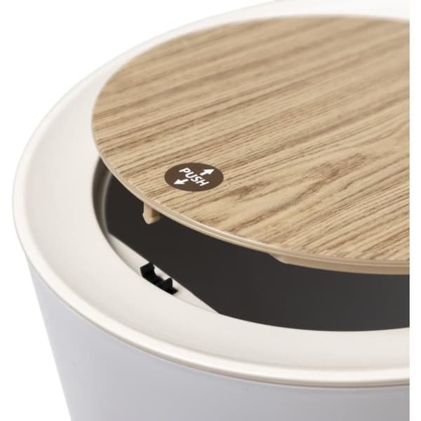 Push badrumssockel papperskorg - MALMO - KITCHEN MOVE - 7 L - Trycköppning - Designer trä