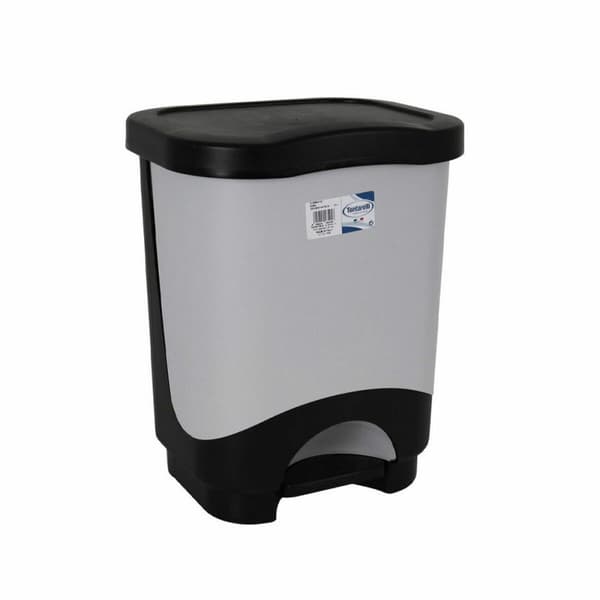 Affaldsspand med pedal Tontarelli Idea 24 L Sort Grå 35 x 29 x 44,5 cm (4 enheder)