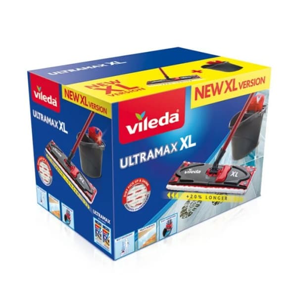 Gulvmoppe Vileda Ultramax XL Box Sort Rød Mikrofiber