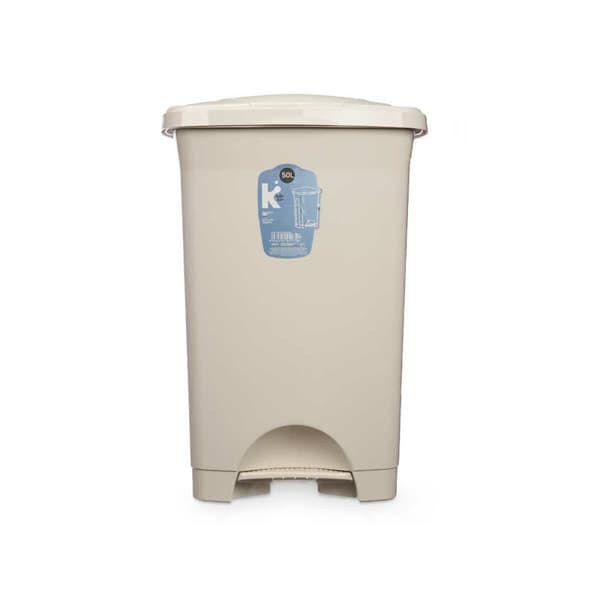 Papirkurv med pedal Beige Plastik 50 L (3 enheder)
