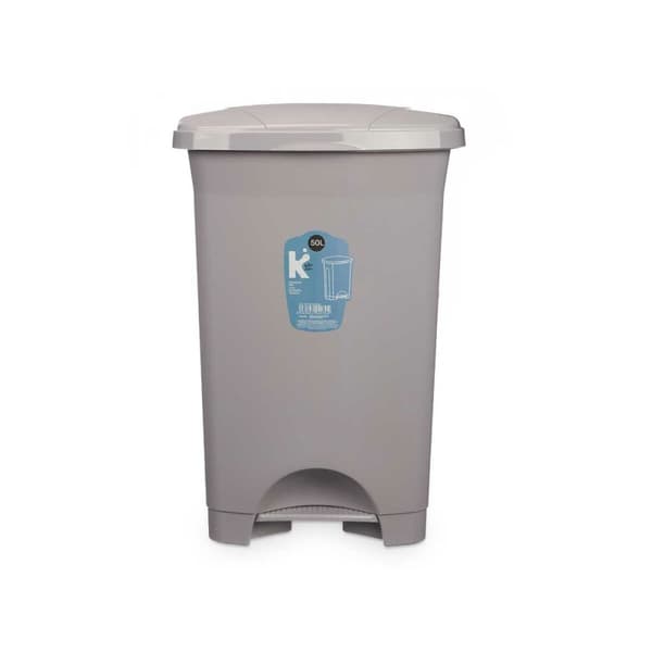 Papirkurv med pedal Grå Plastik 50 L (3 enheder)