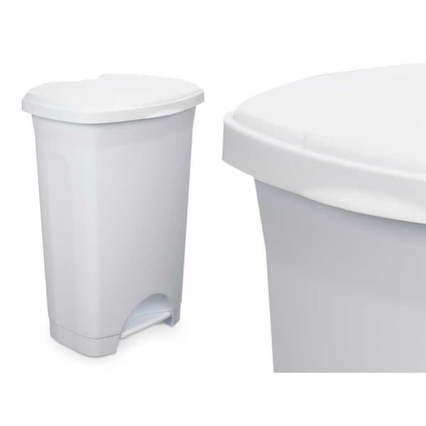 Papirkurv med pedal Hvid Plastik 50 L (3 enheder)