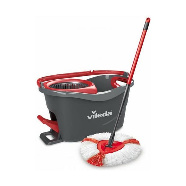 Mop with Bucket Vileda mop en steel Supermocio 3Action Hvid Rød Mikrofibre