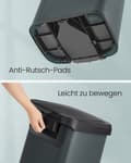 Miniatyrbild 5 av 6: Rootz kökssoptunna med lock - antracitgrå-svart - stålbehållare - PP-plast - 50 liter - 40,4 cm x 38 cm x 58,5 cm - fotpedal - 4,3 kg