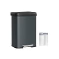 Miniatyrbild 1 av 6: Rootz kökssoptunna med lock - antracitgrå-svart - stålbehållare - PP-plast - 50 liter - 40,4 cm x 38 cm x 58,5 cm - fotpedal - 4,3 kg