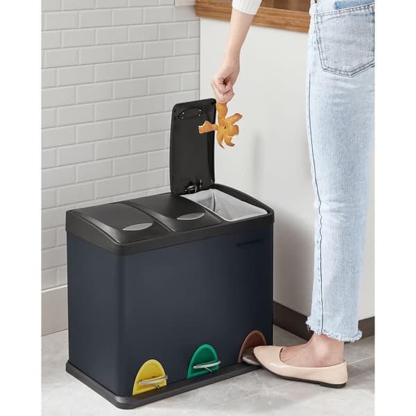 Roskakori - 3 -in -1 keittiö prullen bin - 24 l - musta