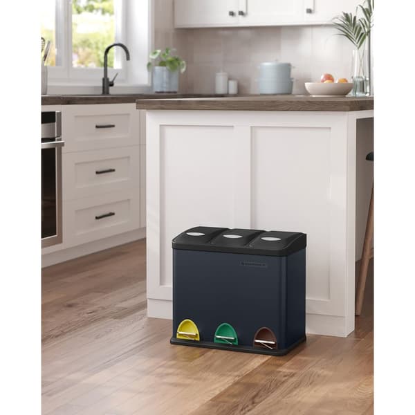 Roskakori - 3 -in -1 keittiö prullen bin - 24 l - musta