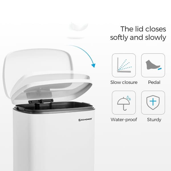 Skräp hink - stålpedalfack - 50 L - Softclose - med plast inner hink - svart