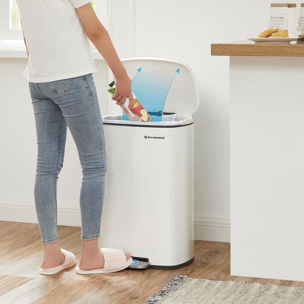 Skräp hink - stålpedalfack - 50 L - Softclose - med plast inner hink - svart