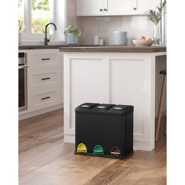 Avfallsbask - Pedal Bin for Kitchen - Waste Separation - 24 L - Svart