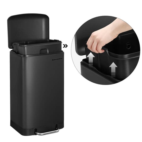 TRASH - Stålpedal Bin - 30L - Softclose - Airproof - Svart