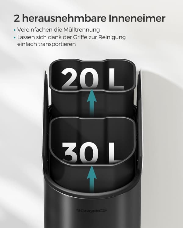 Avfallsseparationssystem - 2 fack - 30 L och 20 L