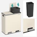 Miniatyrbild 4 av 7: Skräpfack - 2 x 30 liter - med lock och inre hink - crème vit
