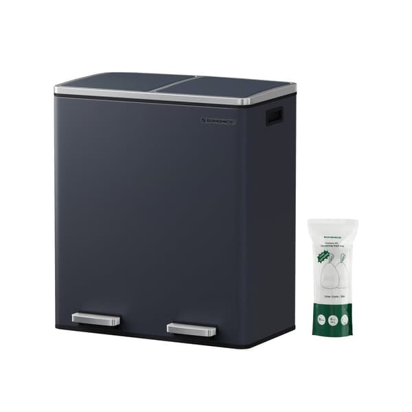 Skräpfack - 2 x 30 liter - med lock och inre hink - crème vit