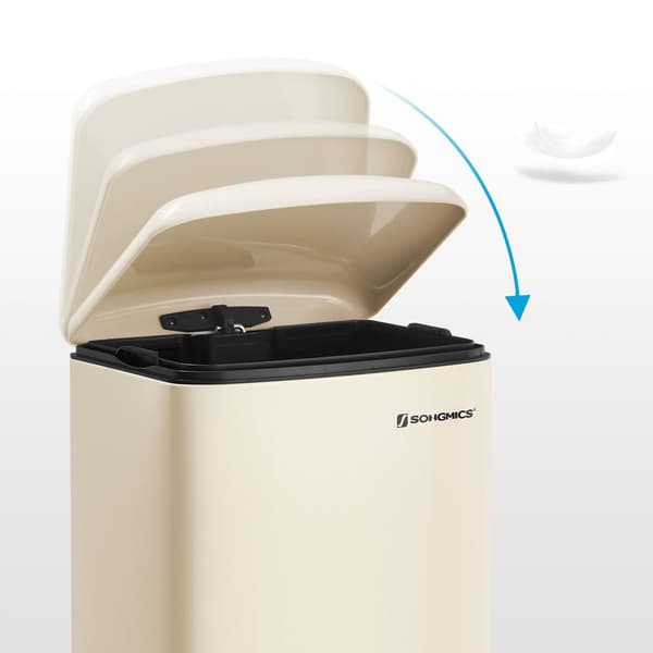 Skräpfack - Cream White - Pedal Bin - 30L - Softclose - Luftproof - Steel With Plastic Inner Bucket