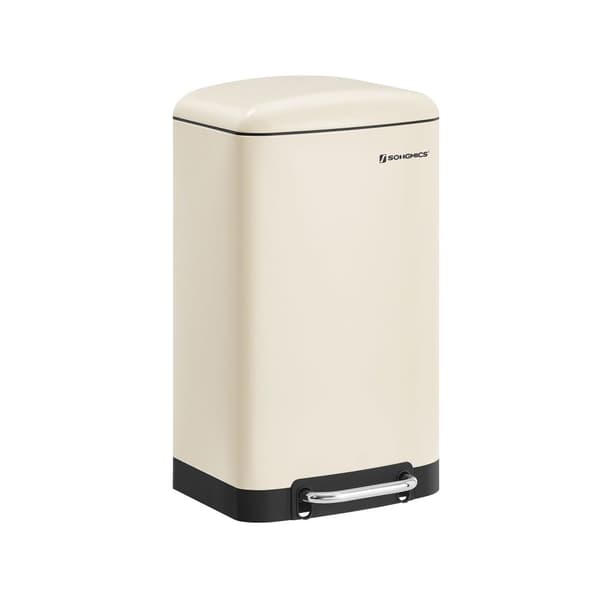 Skräpfack - Cream White - Pedal Bin - 30L - Softclose - Luftproof - Steel With Plastic Inner Bucket