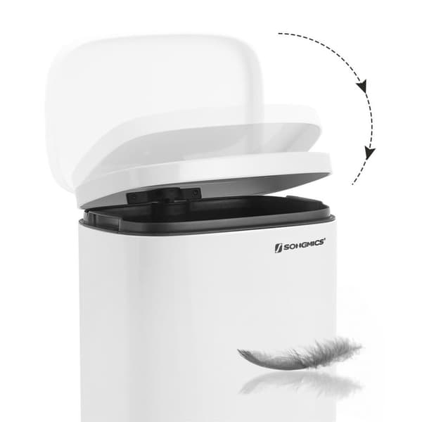 Avfallsbink - Stålpedal Bin - 30 L - med mjukt nära lock - vitt