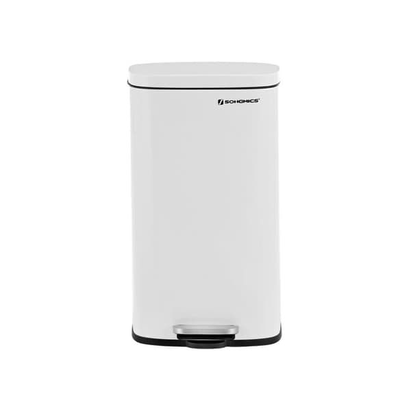 Avfallsbink - Stålpedal Bin - 30 L - med mjukt nära lock - vitt