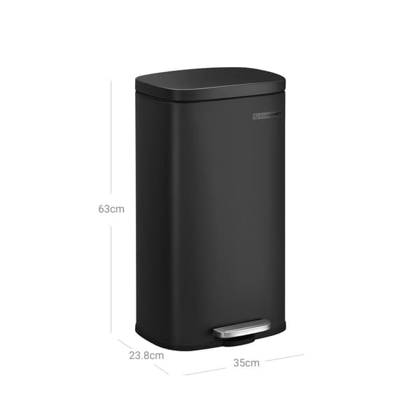 Affaldsbakke - 30 l - Pedalspand - Softclose - lugtfri - sort