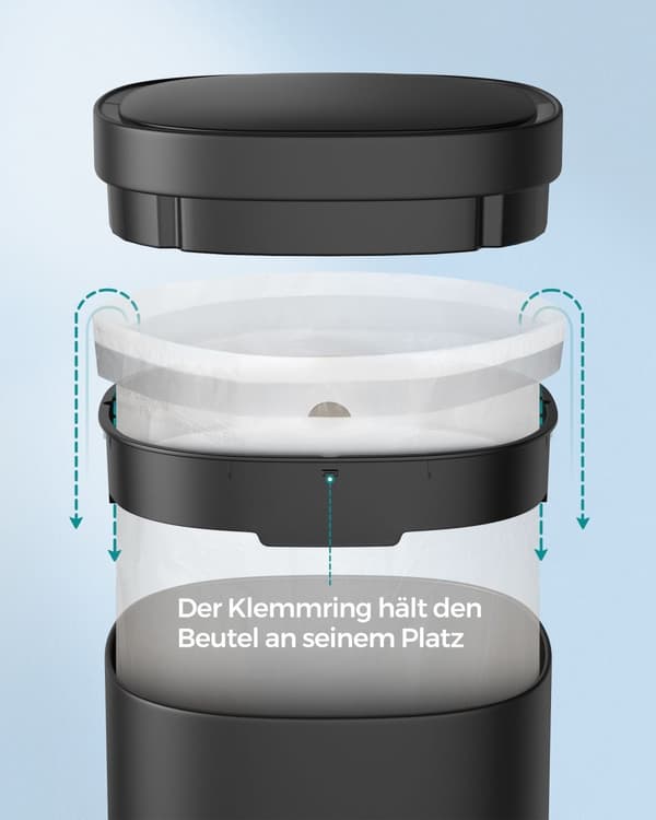 Roskakori - liikkeen anturi - keittiö - 50 l - musta
