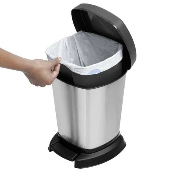 Rotho Paso Pedal Bin 6L Silver/Metallic