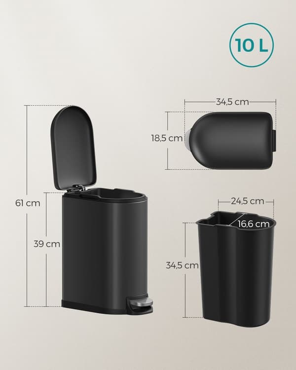 Kosmetiklåda - 10 liter - litet - med stållock