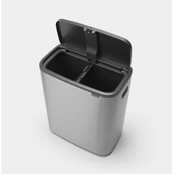 BRABANTIA Bo Touch Bin - 2x 30 L - Matt stål Fingeravtryckssäker