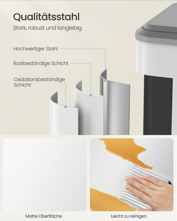 Affaldsseparationssystem 2 rum til genanvendelse og resterende affald, Wolkwit