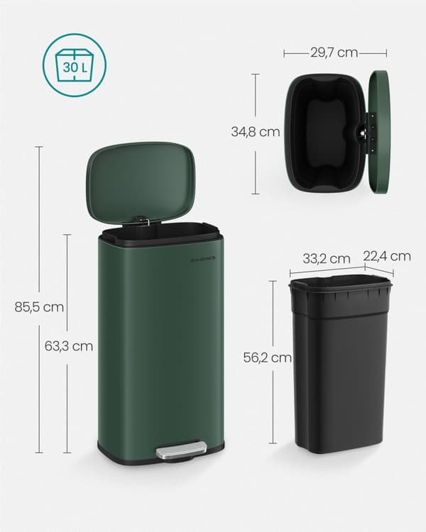Kök Prullen Bin - 30 liter - Vintage Green