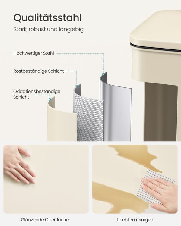 Kök Prullen Box med locket 40 liter sand beige