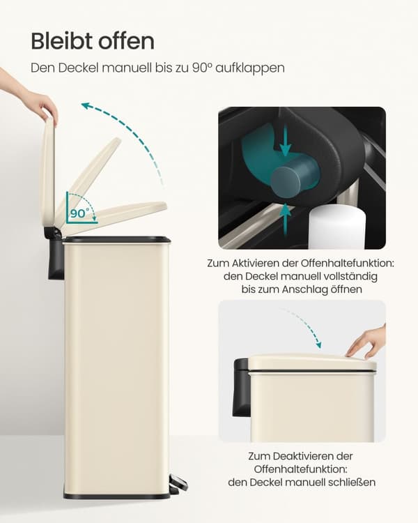 Kök Prullen Box med locket 40 liter sand beige