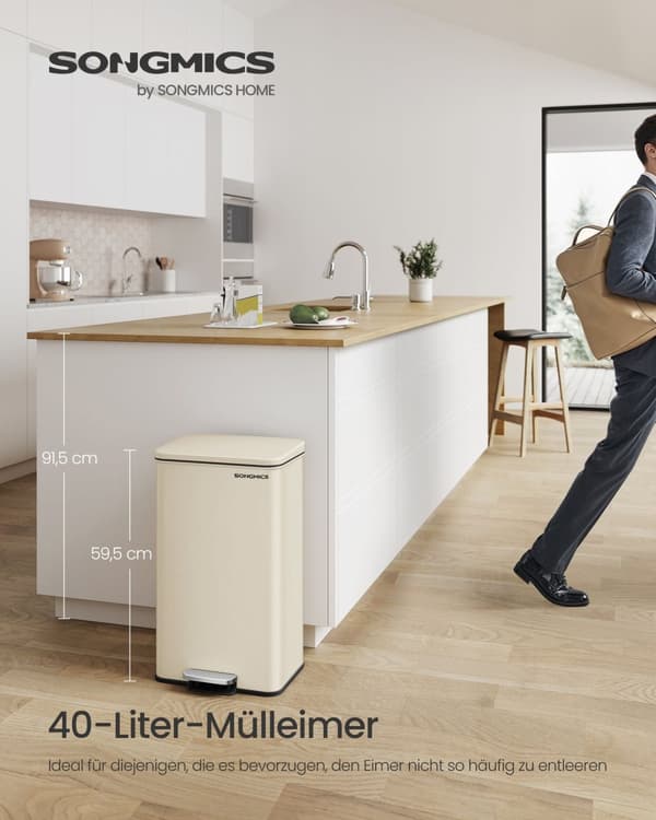 Kök Prullen Box med locket 40 liter sand beige