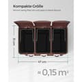 Miniatyrbild 4 av 11: Skräp bin-3 × 8 liter-med lock och inre hink-crème-vit & brun