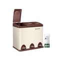 Miniatyrbild 9 av 11: Skräp bin-3 × 8 liter-med lock och inre hink-crème-vit & brun