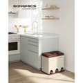 Miniatyrbild 10 av 11: Skräp bin-3 × 8 liter-med lock och inre hink-crème-vit & brun