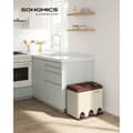 Miniatyrbild 2 av 11: Skräp bin-3 × 8 liter-med lock och inre hink-crème-vit & brun