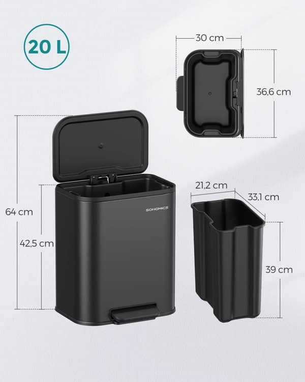 Skräpfack 20 liter med bläck -svart lock