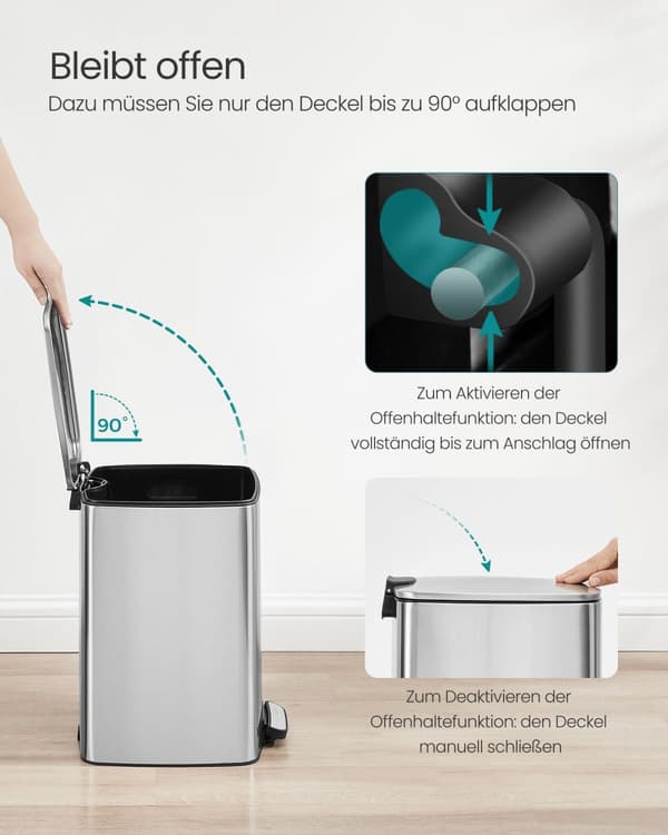 Skräpfack 20 liter gjorda av metalliskt silverstål