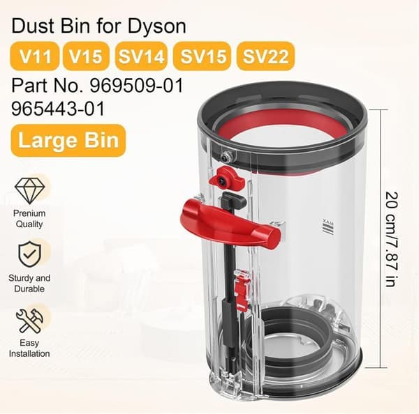Papperskorgsuppsamlingstank kompatibel Dyson V11 V15 Dammbehållare Reservdelar Tillbehör Behållare Reservtank