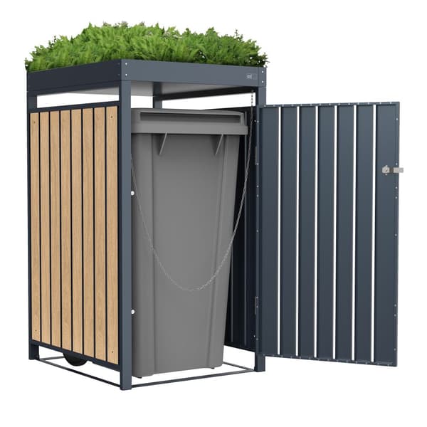 AXI Leon Container muuntaminen istutusastialla Antrasiitti & Wood lookissa | Click-box-muunnos 1 säiliölle | Säiliön muuntaminen - Max. 240L