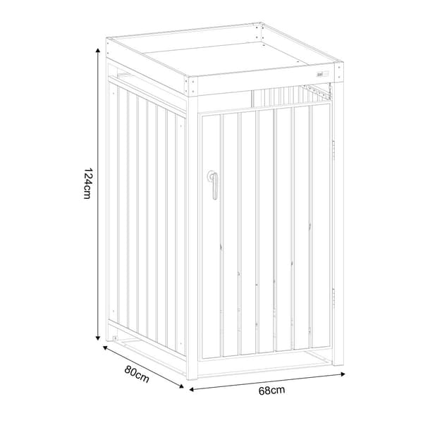 AXI Leon Container muuntaminen istutusastialla Antrasiitti & Wood lookissa | Click-box-muunnos 1 säiliölle | Säiliön muuntaminen - Max. 240L