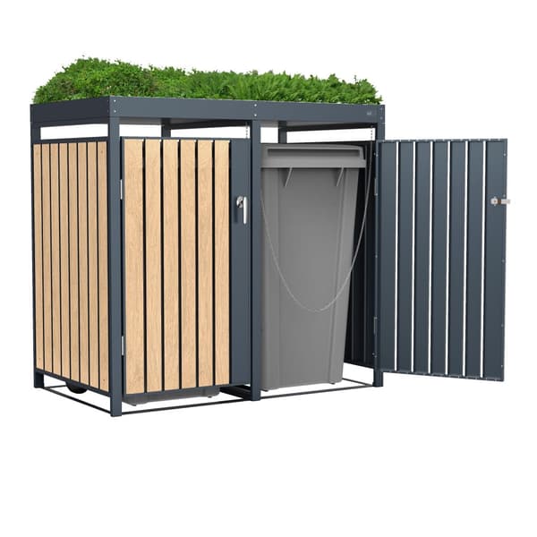 AXI Leon Container muuntaminen istutusastialla Antrasiitti & Wood lookissa | Click-box-muunnos 2 säiliölle | Säiliön muuntaminen - Max. 240L