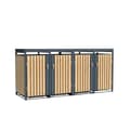 Miniatyrbild 1 av 2: AXI Leon Containerombyggnad med planteringskärl i antracit & trälook | Click-box-omvandling för 4 behållare | Ombyggnad av behållare - Max. 240 liter