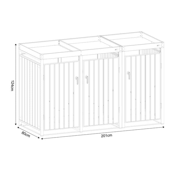 AXI Leon Containerombyggnad med planteringskärl i Antracit | Click-box-omvandling för 3 behållare | Ombyggnad av behållare - Max. 240 liter